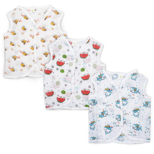 Baby Jabla (Pack of 3) – Soft Cotton Sleeveless Vest for Newborns & Infants