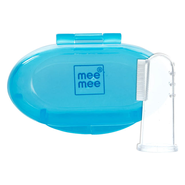 Mee Mee Unique Tooth & Gum Cleaning Finger Brush with Wide & Regular Bristles (with Protective Cover) – BPA‑Free Silicone, Travel‑Friendly