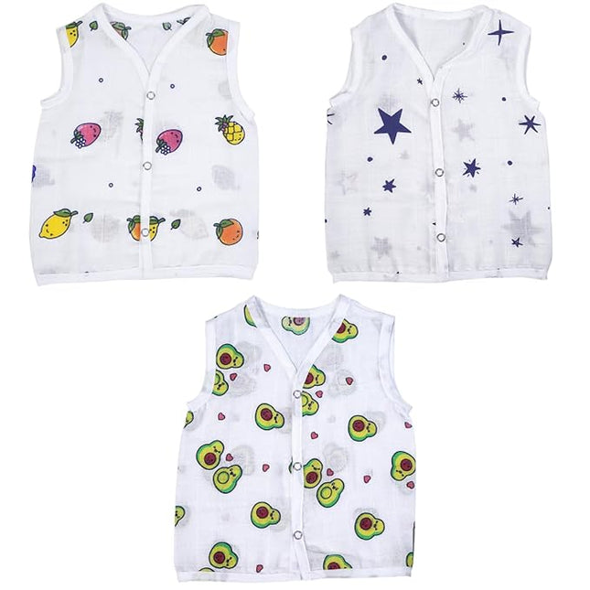 Baby Cotton Jabla (Pack of 3) – Soft & Breathable Vests for Newborns