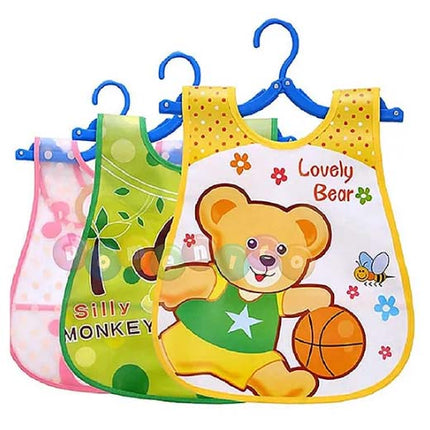 Baby Bibs – Pack of 3 | Soft, Waterproof & Adjustable Feeding Bibs with Food Catcher Pocket