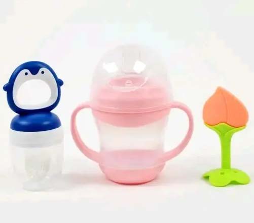 Baby Combo Pack – Fruit Nibbler, Sipper Bottle & Teether | BPA-Free Feeding & Teething Set for Infants