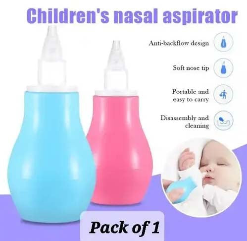 Baby Nasal Aspirator – Pack of 1 | Soft Tip Nose Cleaner for Newborns & Infants