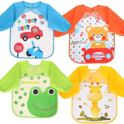 Baby Full Sleeve Bib – Waterproof Feeding Apron with Pocket (Pack of 1) | Soft, Long Sleeve Bib for 6–24 Months