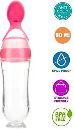 Baby Spoon Feeder – Soft Silicone Feeding Bottle with Spoon Tip | BPA-Free – Pack of 1