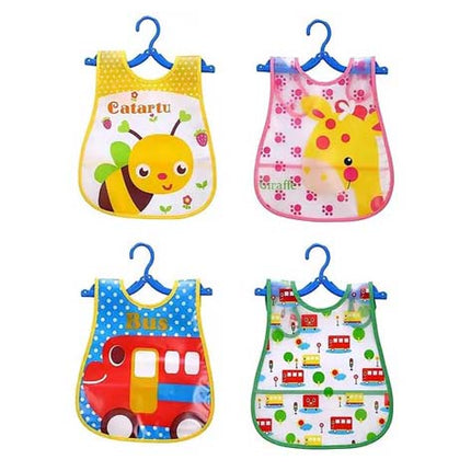 Baby Waterproof Bibs Pack of 4 – Soft, Lightweight & Easy-to-Clean Feeding Bibs