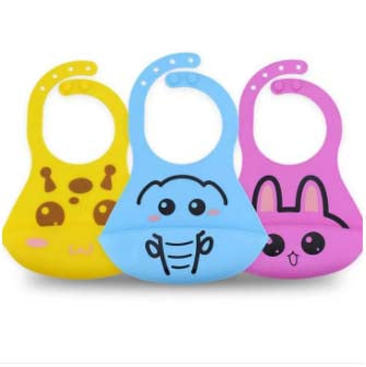 Silicone Baby Bib Set of 3 – Waterproof, Soft & Durable Bibs for Infants and Toddlers