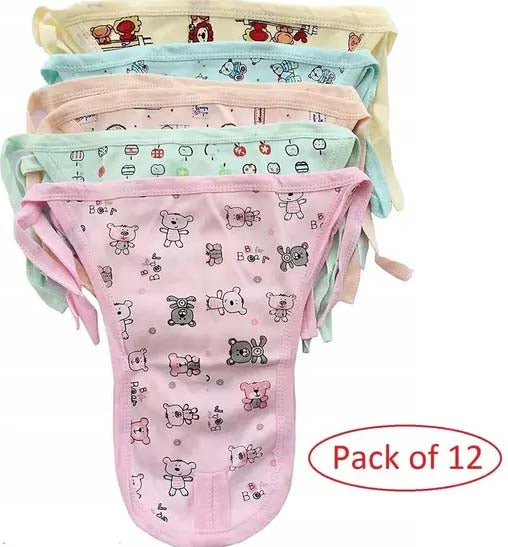 Multicolor Baby Cotton Nappies – Pack of 12 | Soft, Reusable Cloth Diapers for Newborns & Infants