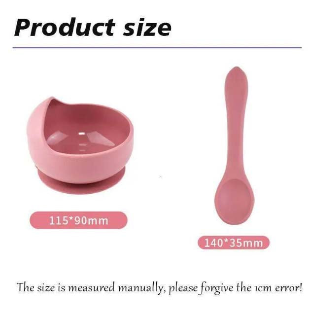 Baby Silicone Bowl with Spoon – Suction Base Feeding Bowl Set | BPA-Free, Non-Slip – Pack of 1