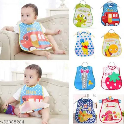 Baby Waterproof Bibs Pack of 4 – Soft, Lightweight & Easy-to-Clean Feeding Bibs