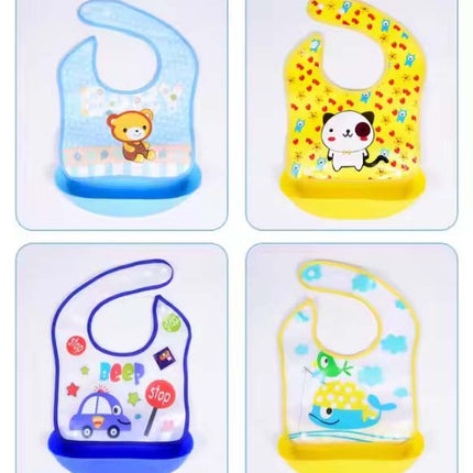3-Pack Silicone Baby Bibs – BPA-Free, Easy-to-Clean, Reusable Feeding Bibs with Pocket