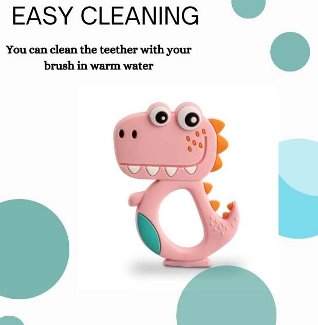 Dinosaur Baby Teether – BPA-Free Silicone Teething Toy for Infants | Soft, Safe & Fun – Pack of 1