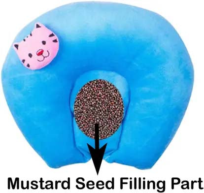 Baby Pillow Combo – U-Shape Neck Pillow & Rai Mustard Seed Head Shaping Pillow | Soft Cotton | Pack of 2
