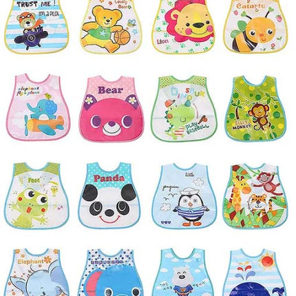 Baby Bibs – Pack of 3 | Soft, Waterproof & Adjustable Feeding Bibs with Food Catcher Pocket