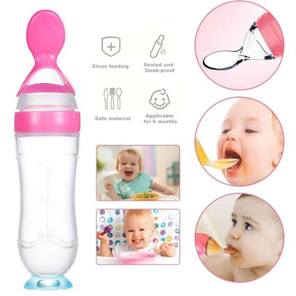 Baby Spoon Feeder – Soft Silicone Feeding Bottle with Spoon Tip | BPA-Free – Pack of 1