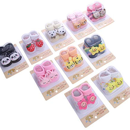 NewBorn Baby Booties Socks – Pack of 4 | Soft, Cozy, Non-Slip Infant Socks