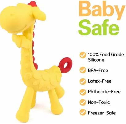 Zeeraf Baby Teether – BPA-Free, Soft Silicone Teething Toy for Infants | Soothes Sore Gums