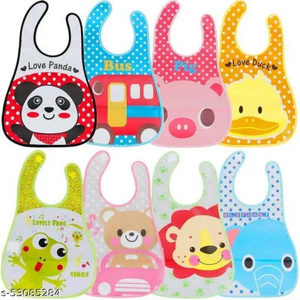 Baby Waterproof Bibs Pack of 4 – Soft, Lightweight & Easy-to-Clean Feeding Bibs
