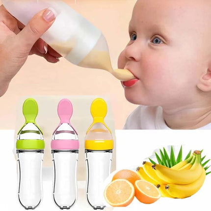 Baby Spoon Feeder – Soft Silicone Feeding Bottle with Spoon Tip | BPA-Free – Pack of 1