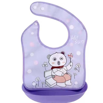 3-Pack Silicone Baby Bibs – BPA-Free, Easy-to-Clean, Reusable Feeding Bibs with Pocket