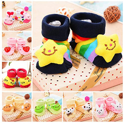 NewBorn Baby Booties Socks – Pack of 4 | Soft, Cozy, Non-Slip Infant Socks