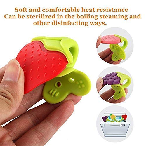NewBorn Combo Pack of 2 of Silicone Food/Fruit Nibbler & Teether for Baby, Infant