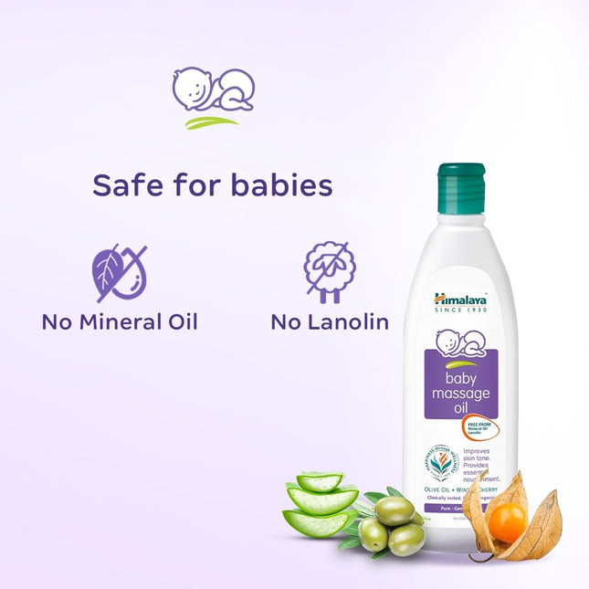 Himalaya Baby Massage Oil – 200 ml | Nourishing & Strengthening Care for Baby’s Skin