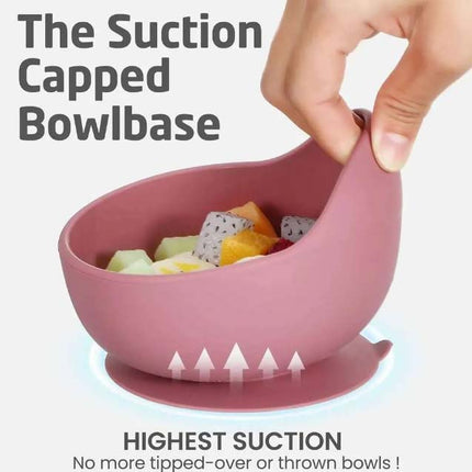 Baby Silicone Bowl with Spoon – Suction Base Feeding Bowl Set | BPA-Free, Non-Slip – Pack of 1