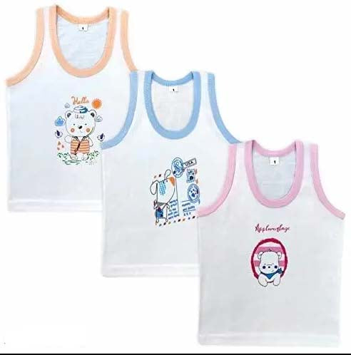 Baby Cotton Innerwear for 0–12 Months – Soft & Breathable Vest Set | Pack of 3