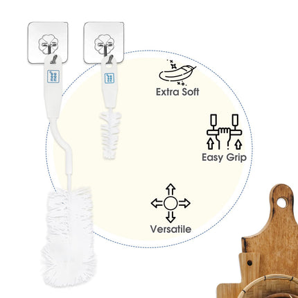 MEE MEE Baby Bottle Cleaning Brush Set | 5-in-1 Bottle & Nipple Cleaner Kit with Soft Bristles – BPA-Free & Durable