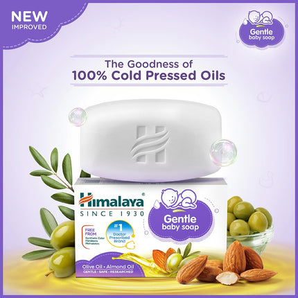 Himalaya Gentle Baby Soap – Pack of 4 | With Almond Oil & Olive Oil | Soft & Mild Baby Care Soap"