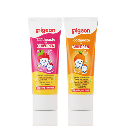 Pigeon Baby Toothpaste, Strawberry & Orange (45g, Pack of 2) – Fluoride-Free & Safe for Infants