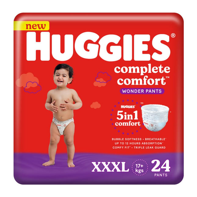 Huggies Dry Pants Diapers – XXXL Size (Above 18 kg) – Extra Comfort & Long-Lasting Protection