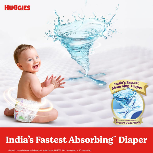 Huggies Baby Diapers – Size L (9–14 kg) | Soft, Absorbent & Rash-Free Comfort