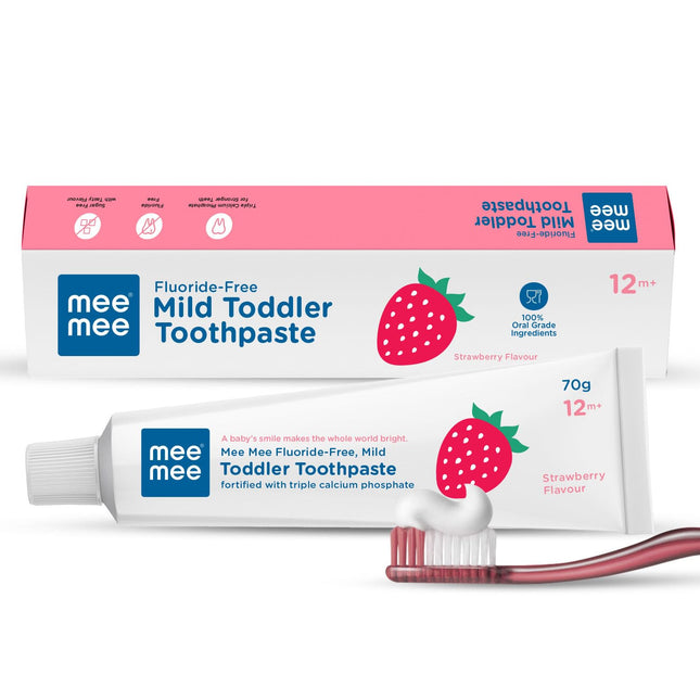 Mee Mee Gentle Baby Toothpaste – Natural Strawberry Flavor, No Fluoride, 70g