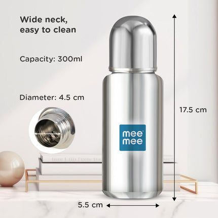 Mee Mee Baby Steel Feeding Bottle – 300 ml | Durable, Safe & Comfortable Feeding