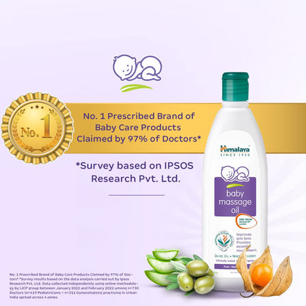 Himalaya Baby Massage Oil – 500 ml | Nourishing & Strengthening Care with Olive Oil & Winter Cherry
