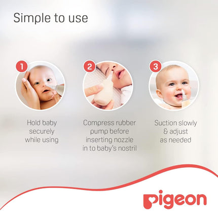 Pigeon Baby Nasal Aspirator – Soft Tip, Easy-to-Use Nose Cleaner