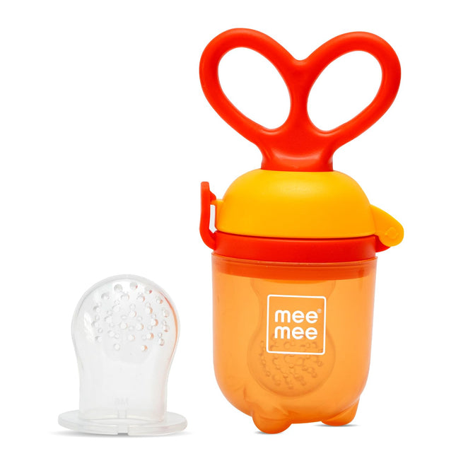 Mee Mee Fruit Nibbler for Babies – Soft Silicone Sack, BPA-Free, Easy-Grip Handle with Protective Cap