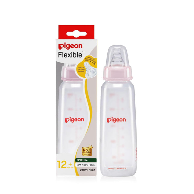 Pigeon Feeding Bottle for 12+ Months – 240ml | BPA-Free with Fast Flow Silicone Nipple