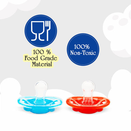 Mee Mee Baby Pacifier – BPA-Free, Orthodontic Silicone Nipples with Protective Cap | Pack of 2