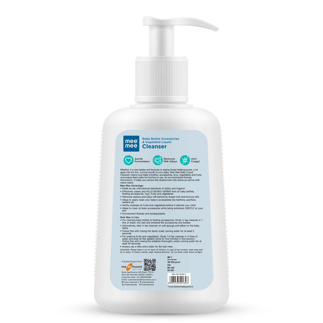 Mee Mee Baby Liquid Cleanser – 500 ml | Gentle & Safe for Baby Bottles, Toys & Accessories