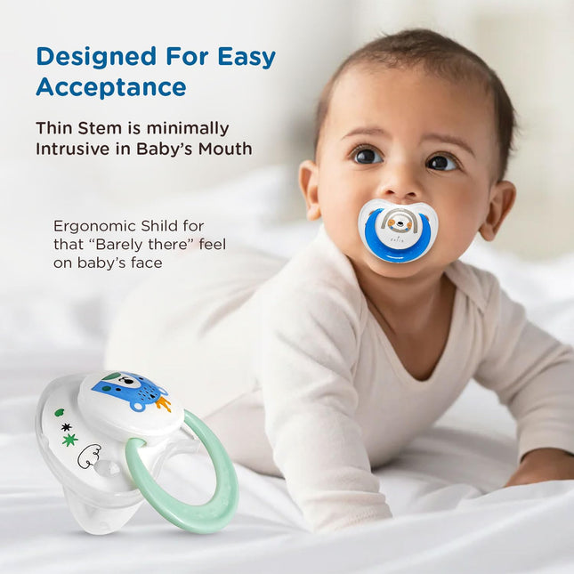 Mee Mee Baby Pacifier Ultra Light Soft Silicone Nipple | BPA‑Free | Oral Stimulatory Teether | Pack of 2 | 0–6 Months