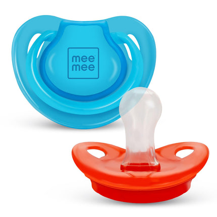 Mee Mee Baby Pacifier – BPA-Free, Orthodontic Silicone Nipples with Protective Cap | Pack of 2