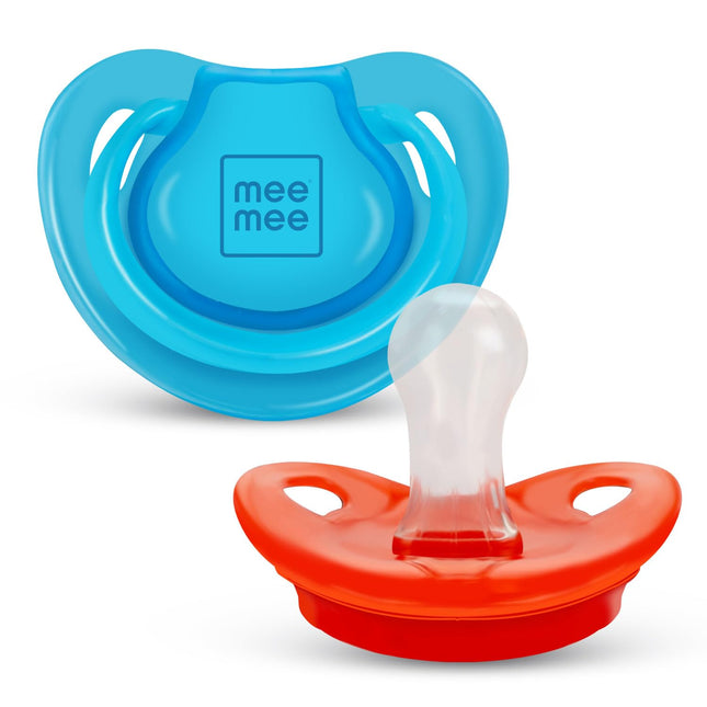 Mee Mee Baby Pacifier – BPA-Free, Orthodontic Silicone Nipples with Protective Cap | Pack of 2