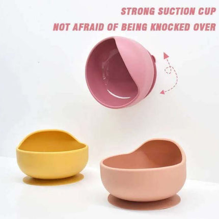 Baby Silicone Bowl with Spoon – Suction Base Feeding Bowl Set | BPA-Free, Non-Slip – Pack of 1