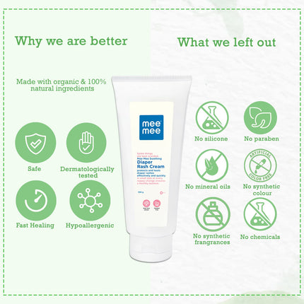 Mee Mee Baby Nappy Cream – 100 g, Enriched with Aloe Vera, Olive & Jojoba Oil