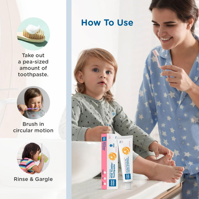 Mee Mee Fluoride‑Free Mild Toddler Toothpaste – Orange Flavor, 70 g (Pack of 1)