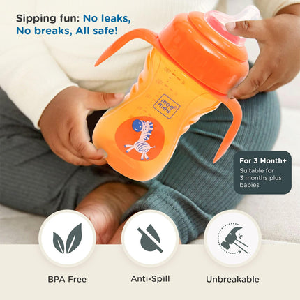 Mee Mee 2-in-1 Anti-Spill Sipper Cup (Soft Silicone Spout & Straw) – 240 ml