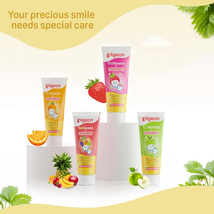 Pigeon Baby Toothpaste, Strawberry & Orange (45g, Pack of 2) – Fluoride-Free & Safe for Infants