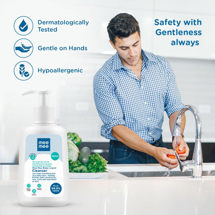 Mee Mee Baby Liquid Cleanser – 500 ml | Gentle & Safe for Baby Bottles, Toys & Accessories